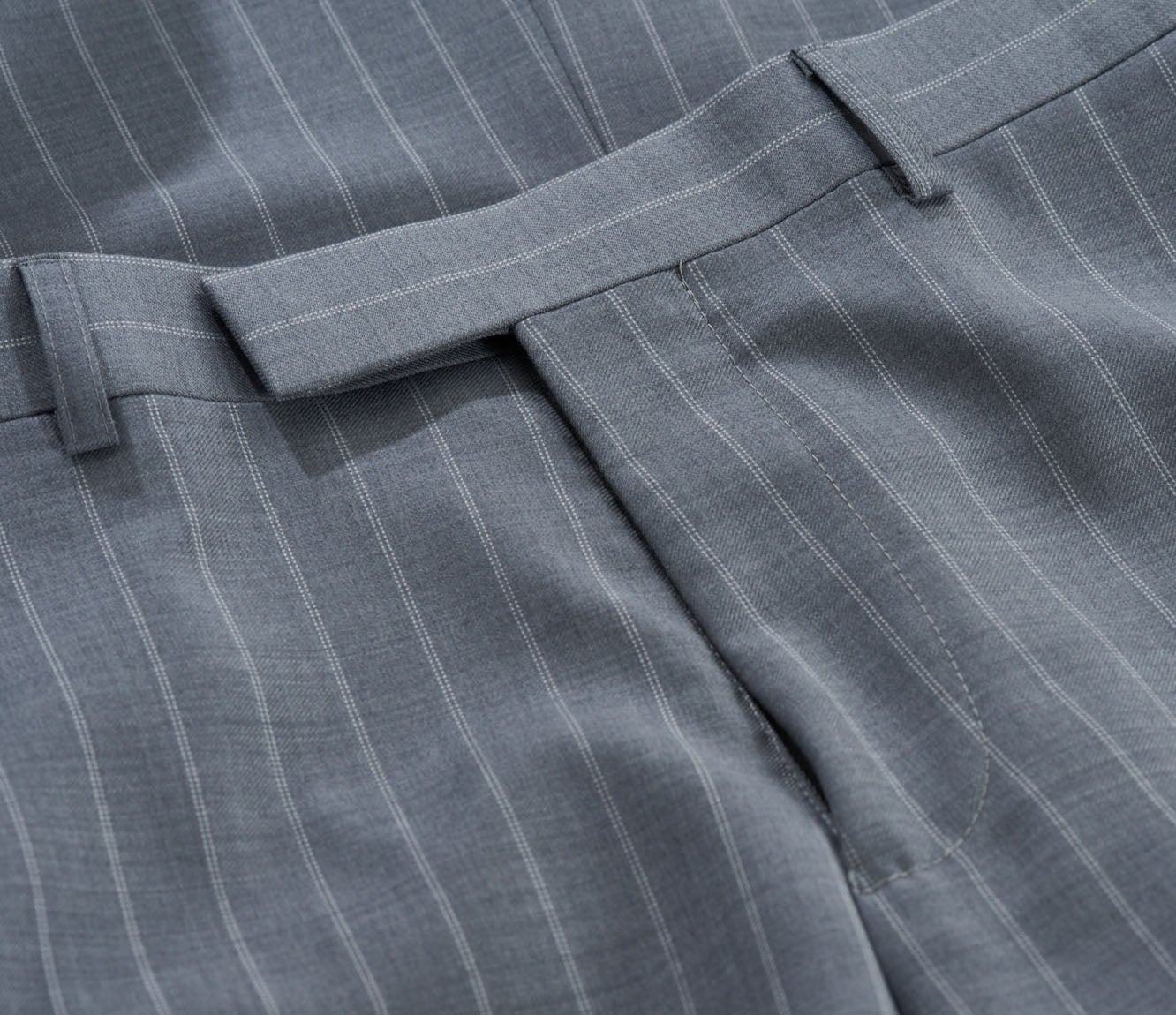 Melange Pinstripe Suit Trousers - Dark Navy | Charles Tyrwhitt