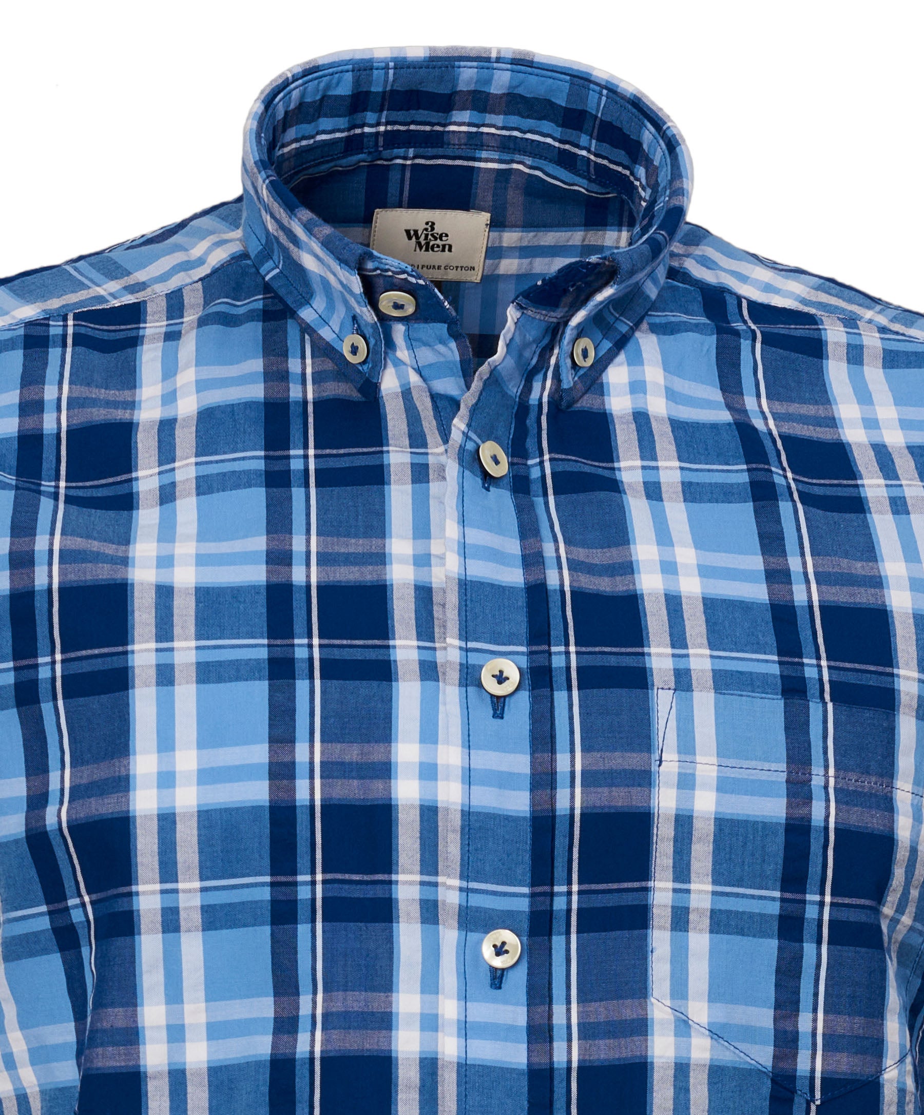 Shop Clinton Blue Check Shirt Online | 3 Wise Men NZ